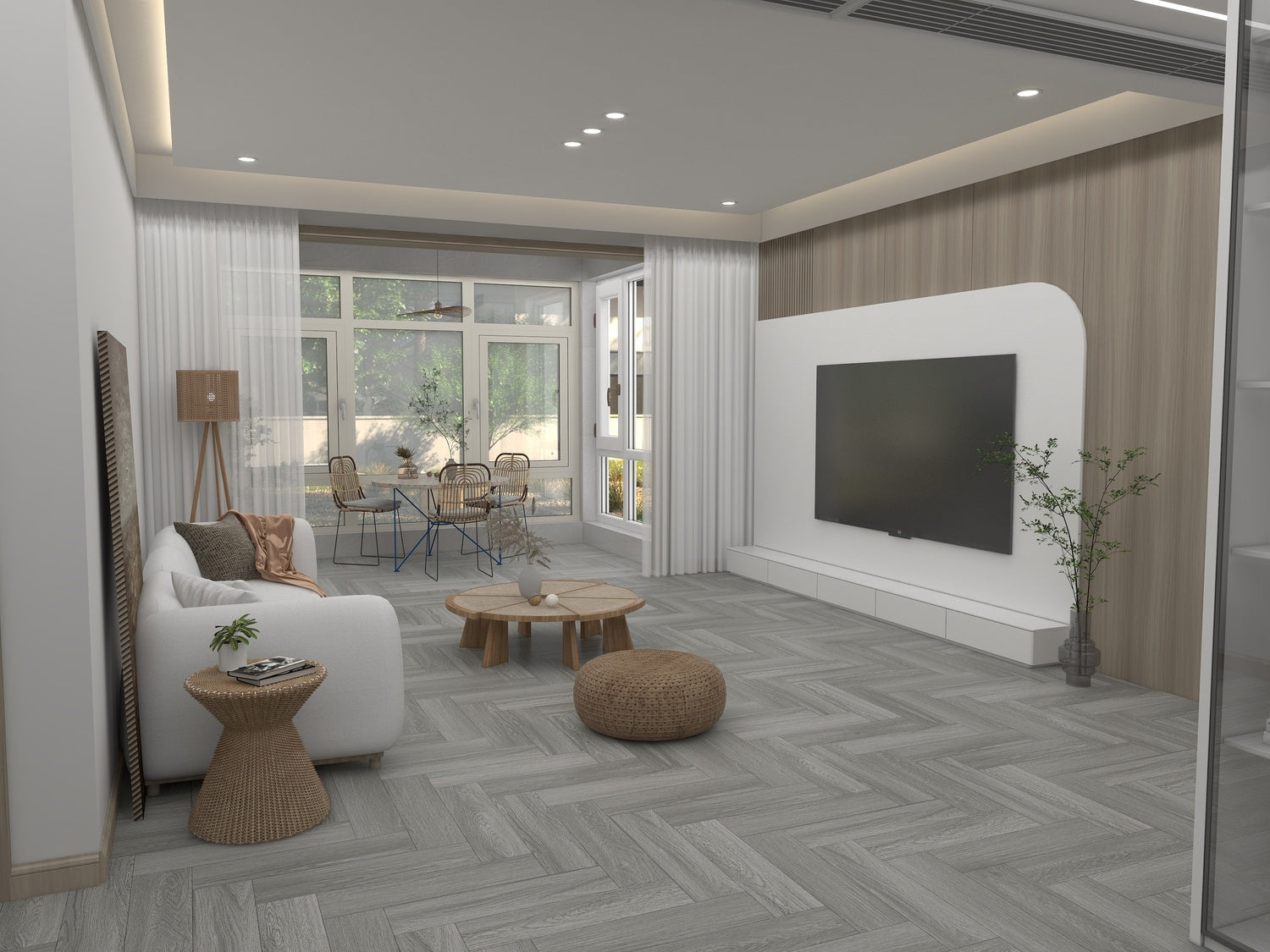 Hudson Herringbone LVT Flooring Grey Oak Sample